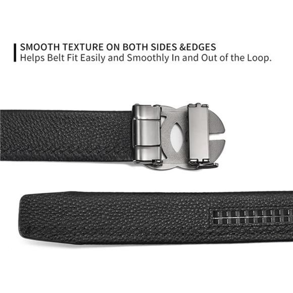 Men's Adjustable Length Full Grain Soft Genuine Cowhide Strap 1.5 Inch Wide - Picture 3 of 6